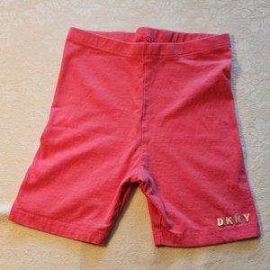 DKNY Girls Sz 5\6 Pink Grey Legging Shorts 2 Pair Cotton Spandex
